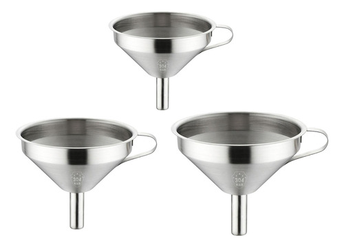 2 Embudo De Cocina De Acero Inoxidable 304 Con Colador,