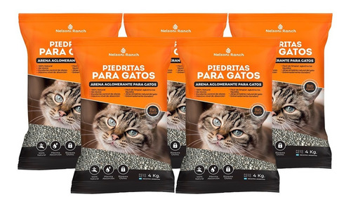 Imagen 1 de 4 de Piedras Arena Aglomerante Para Gatos Bentonita Pack X 20 Kg