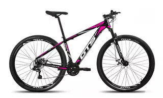 Mountain bike GTS FEEL Feel RDX aro 29 19" 21v freios de disco mecânico câmbios Shimano cor preto/rosa