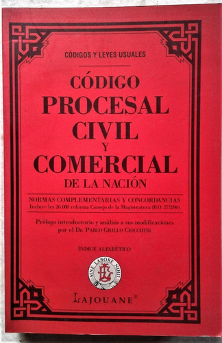 Código Procesal Civil Y Comercial De Nación Argentina 2006