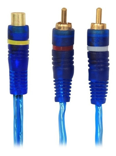 Imagen 1 de 3 de Cable 2 A 1 De 2 Plug Rca A 1 Jack Rca Tipo iMac De 18 Cm