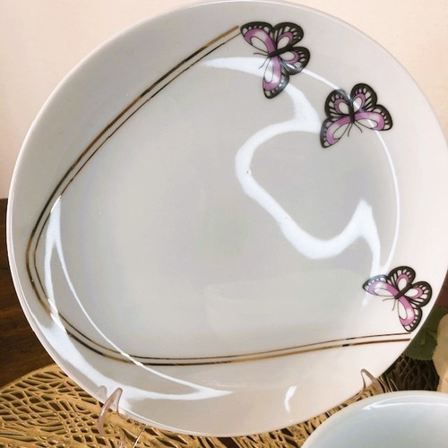 Imagem 5 de 6 de Kit Refeição Infantil Porcelana 4 Peças Com Ouro
