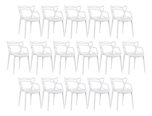Kit  16 X Cadeiras Allegra Cozinha Jantar Restaurante Cor da estrutura da cadeira Branco
