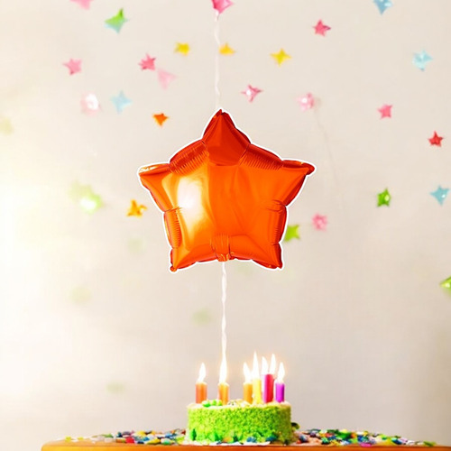 Globos Estrella Metálico 10 Pulgadas Naranja Mini 10 Piezas