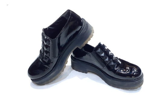 Zapatos Abotinados Sin Cordón Nazaria Talle 36 Negro Charol