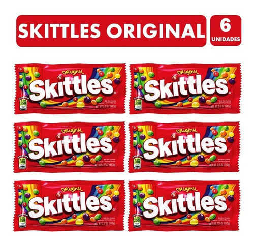 Dulces Skittles Original - Sabores Surtidos (pack De 6 Uni).