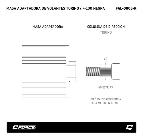 Masa Adaptadora Volante Negro Chevrolet 400 Chevy Collino