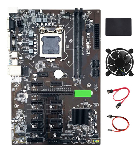 Placa Base De Máquina De Minería B250 Btc 12 Pcie Lga1151 Co