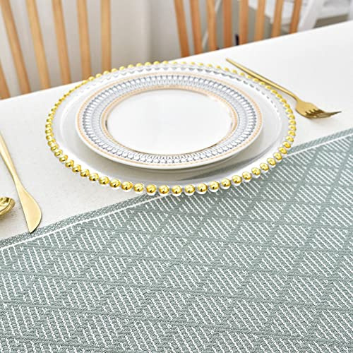 Mantel De Lino De Algodón Resistente Para Mesa Rectangular C