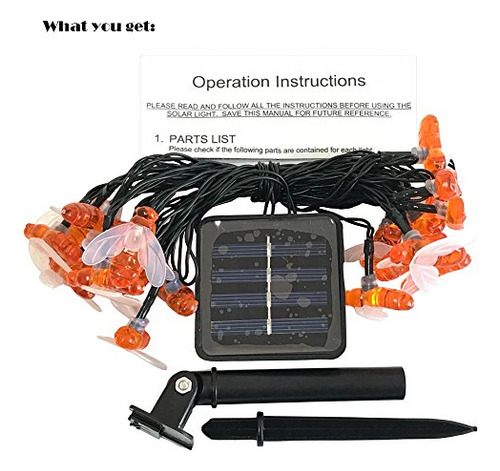 Cadena De Luces Solares Semilits 20 Led Impermeables Para
