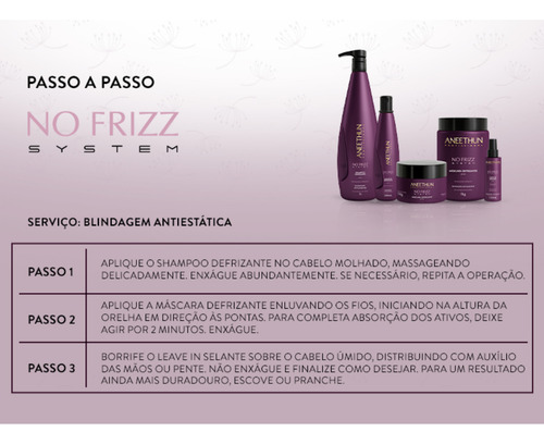 No Frizz Aneethun Kit Shampoo + Mascara + Cond - Lançamento