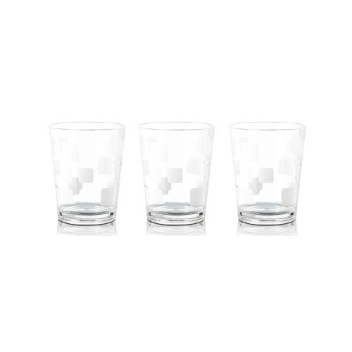 Imagen 2 de 3 de Vaso Acrilico Corto Juego De 3 Resistente Diseño Saba Hogar