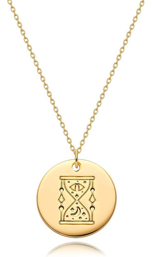 Collar Colgante Celestial Chapada Oro 18k Reloj De Arena