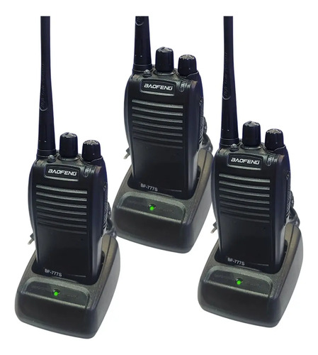 Kit Par 2 Radio Baofeng 777s Walk Talk Comunicador 16 Canais Cor Preto