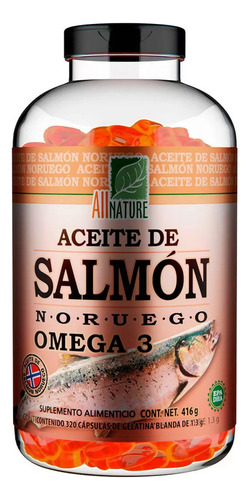 Aceite Del Salmon Noruego Omega 3 All Nature 300 Cápsulas