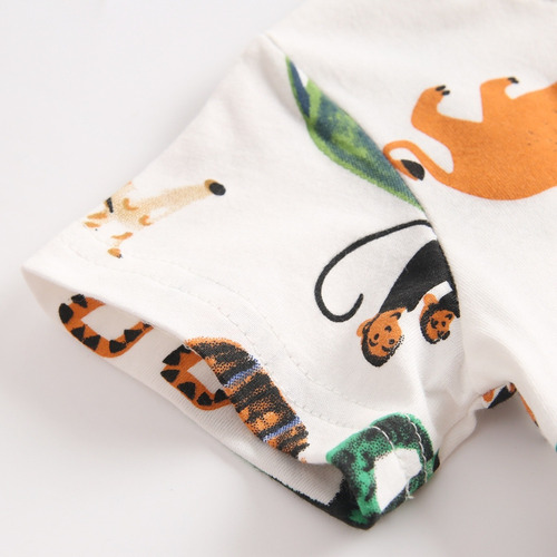 Conjunto Para Niño Short Y Playera Diseño De Animales Niños Ocre 5-6 Años