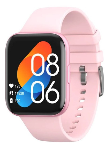 Smart Watch Havit M9021 Reloj Inteligente Waterprof Ip68 Color De La Caja Rosa Color De La Malla Negro