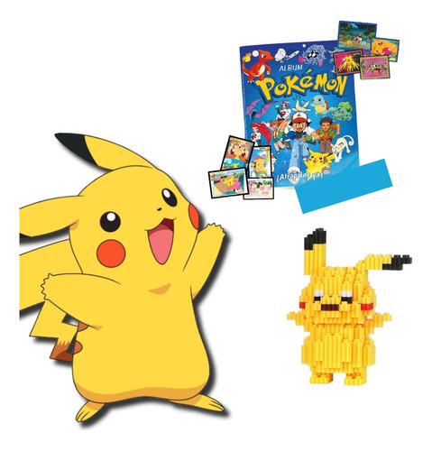 Álbum Pokemón + Figura Lego Pikachu (pack De Regalo)