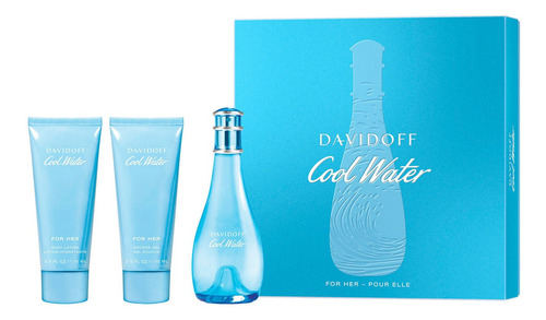 Cool Water Woman Edt 100 Ml + Body Lotion + Shower Gel