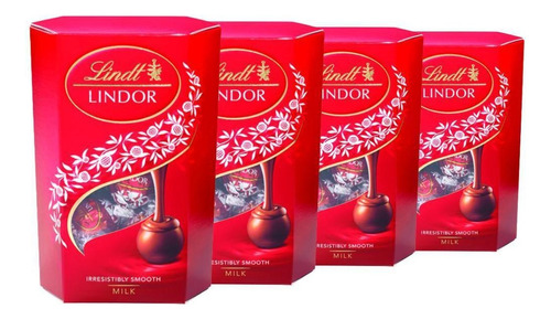 Kit Bombons De Chocolate Suiço 4 Caixas De 75g- Lindor