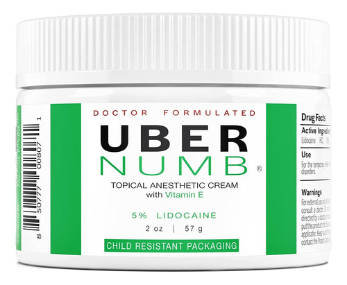 Uber Numb 5% Fórmula Lidocaína Tópica Crema Anestésica Tatto