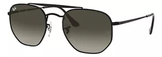 Óculos de sol Ray-Ban General Marshal Standard armação de metal cor polished black, lente grey degradada, haste polished black de metal - RB3648