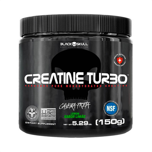 Creatina Turbo Black Skull Monohidratada 150g - Sabor Limão