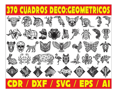 Pack Vectores Corte Laser - 370 Cuadros Deco - Geometricos