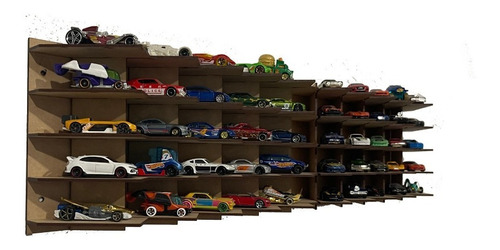 Exhibidor / Repisa Para Hot Wheels Para 50 Carritos Mdf 3 Mm