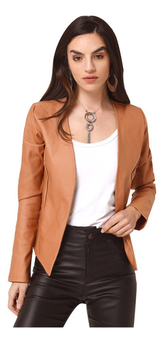 Chaqueta Blazer Saco Eco Cuero Nuevo Mujer Fiesta Nofret