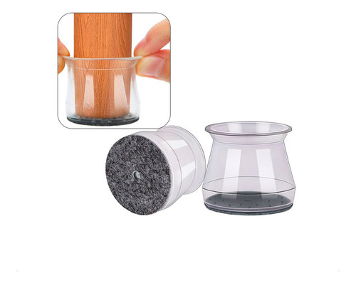 Protectores De Suelo Para Patas De Sillas Silicona Y Fieltro Caja X1 Antideslizante Proteccion Suelos Evita Rayones Ruidos Accesorios Para Muebles Hogar Otec