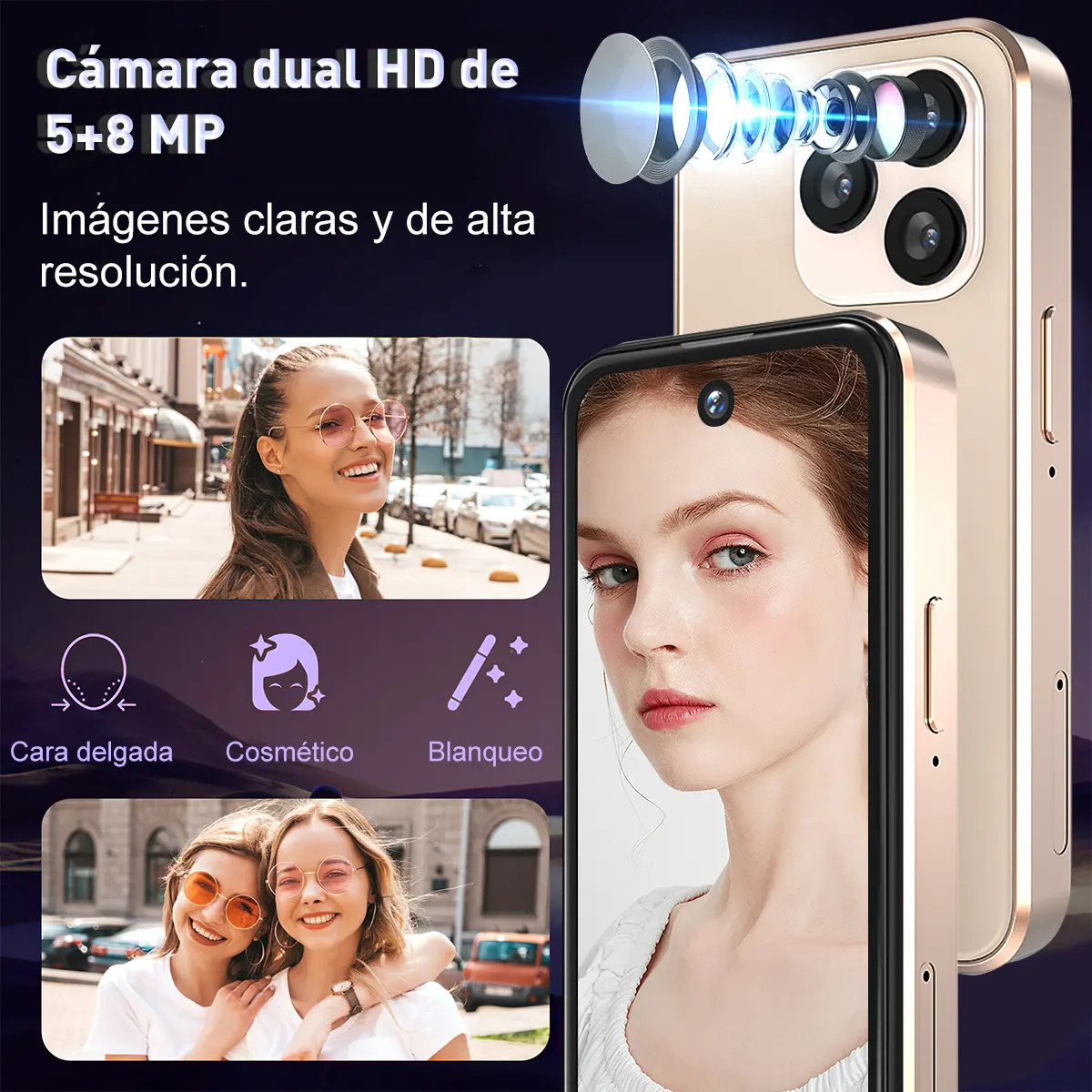YUANSHEN Teléfono Mini 3.8 Pulgadas Hd Pantalla 4gb Ram 64gb Rom Dual Sim 4000mah Android 11.0 Dual Cámara 8mp+5mp Wifi Smartphone