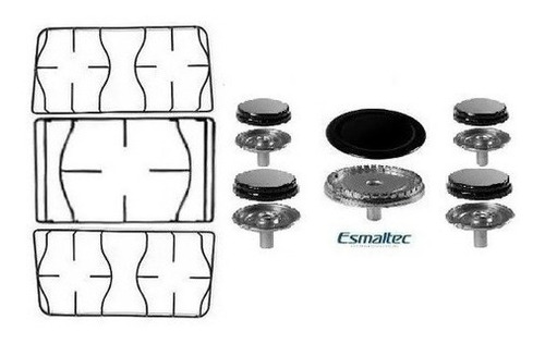 Kit Grelha Espalhador Sorvete Fogão Esmaltec Agata 5 Bocas