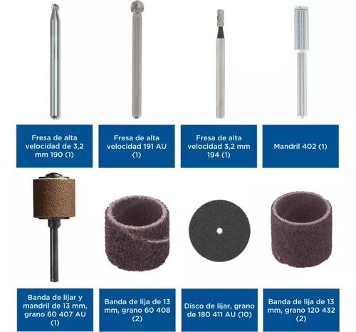 Kit De Accesorios Minitorno Dremel Para Madera - 20 Piezas