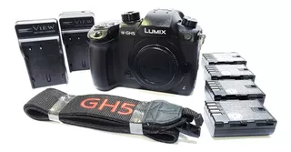 Panasonic Lumix Gh5 Dc-gh5 Mirrorless 4k Corpo C/ 4 Baterias