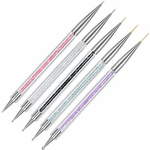 Cepillos Para Uñas - Ycyan 5pcs Nail Art Brush Set Rhineston