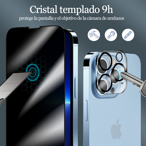 3 Pz Mica Premium De Cristal Templado Para iPhone 13 Pro Max
