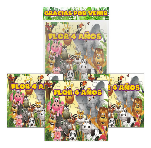 Puzzles Souvenirs Animalitos Selva Personalizados X10