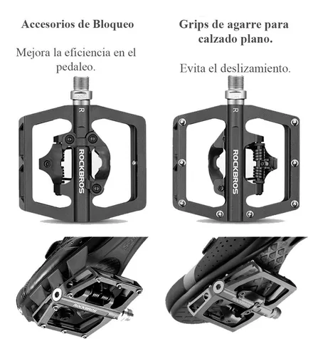 Pedales Doble Proposito Rockbros Bicicleta Mtb Bmx Premium