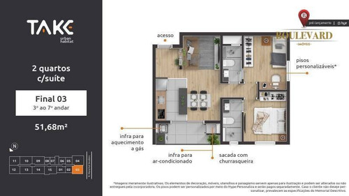 Imagem 13 de 19 de Apartamento No Take Urban Habitat, Com 1 Dormitório À Venda Por R$ 217.900 - Centro - Curitiba/pr - Ap0370