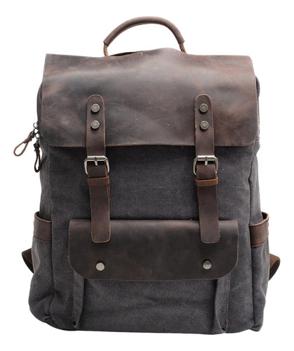 Mochila De Cuero Vintage Para Hombre