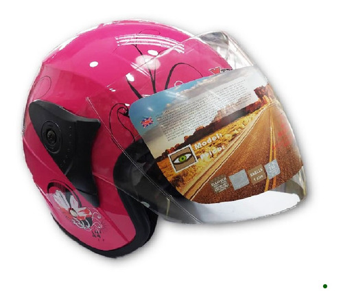 Imagen 3 de 5 de Casco Dama Hf200 Semi Integral Con Visor Color Fucsia T Moto