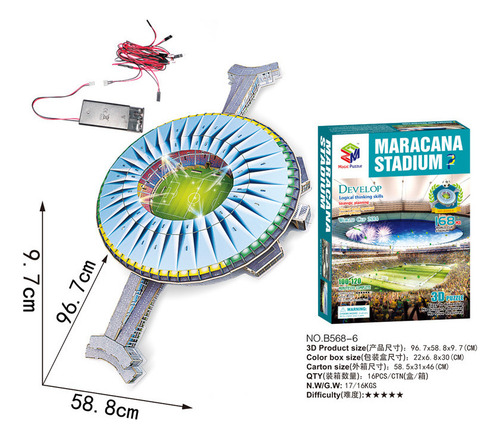 Led Quebra-cabeça Tridimensional Do Estádio Maracanã