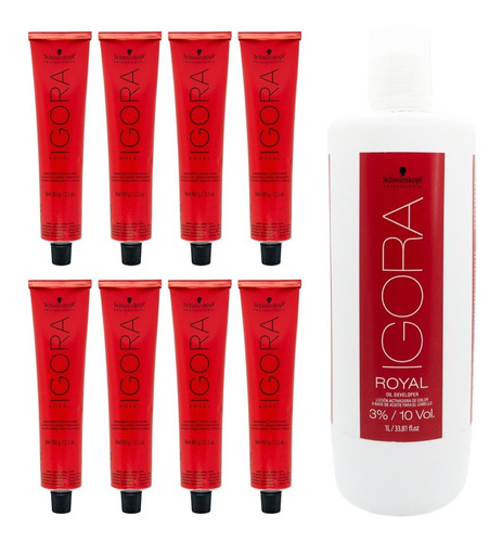 Schwarzkopf Igora Royal X8 Tinturas + Oxidante 1lt 3c 