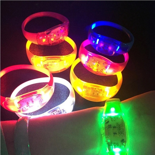 450 Unid. Pulseiras De Led Pisca Conforme Batida Da Musica