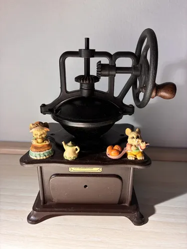 vintage 60s RIGHT ON 置物 ビンテージ ブラック 70s Caixa Musical Vintage Moedor De Café | Parcelamento sem juros