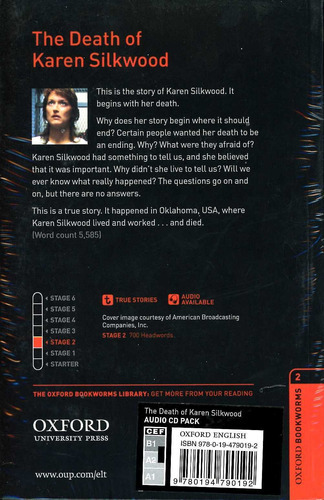Death Of Karen Silkwood,the (3/ed.) W/cd - Hannan Joyce, De Hannan Joyce. Editorial Oxford, Tapa Blanda En Inglés, 2008