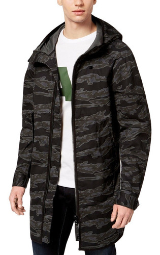 Chaqueta G-star Raw Hombre Negra Strett Camo Parka Hooded 