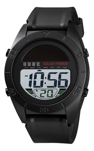 Reloj Solar Burk 1592 Original Eeuu Sumergible Deportivo Luz Color de la malla Negro
