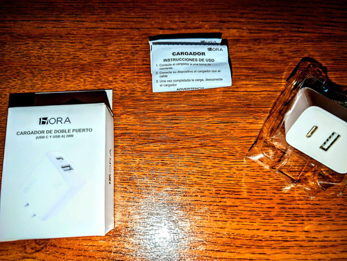 Cargador 1hora Doble Puerto Usb-c Y Usb-a (Usado)